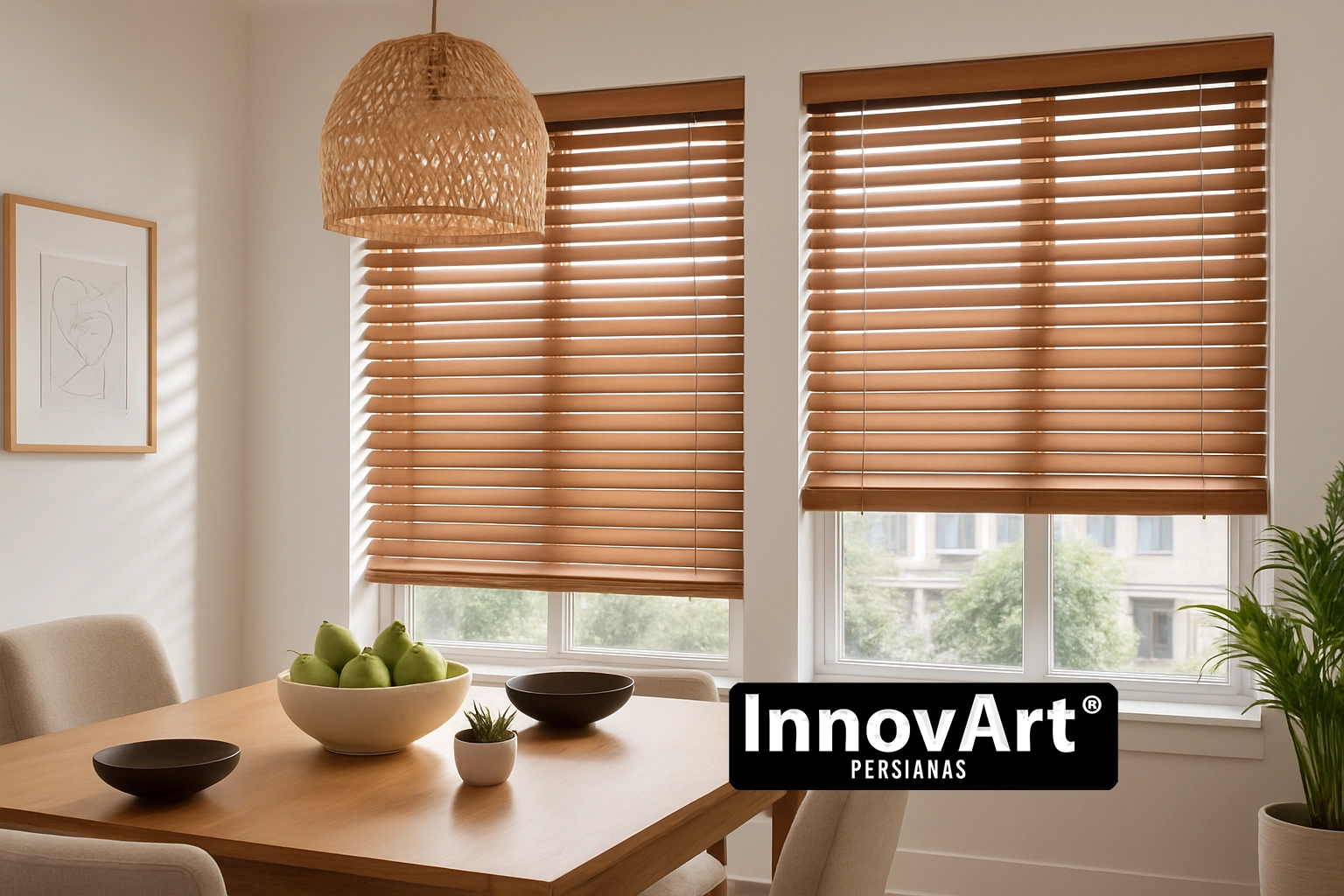 Persianas Venecianas de Madera en comedor