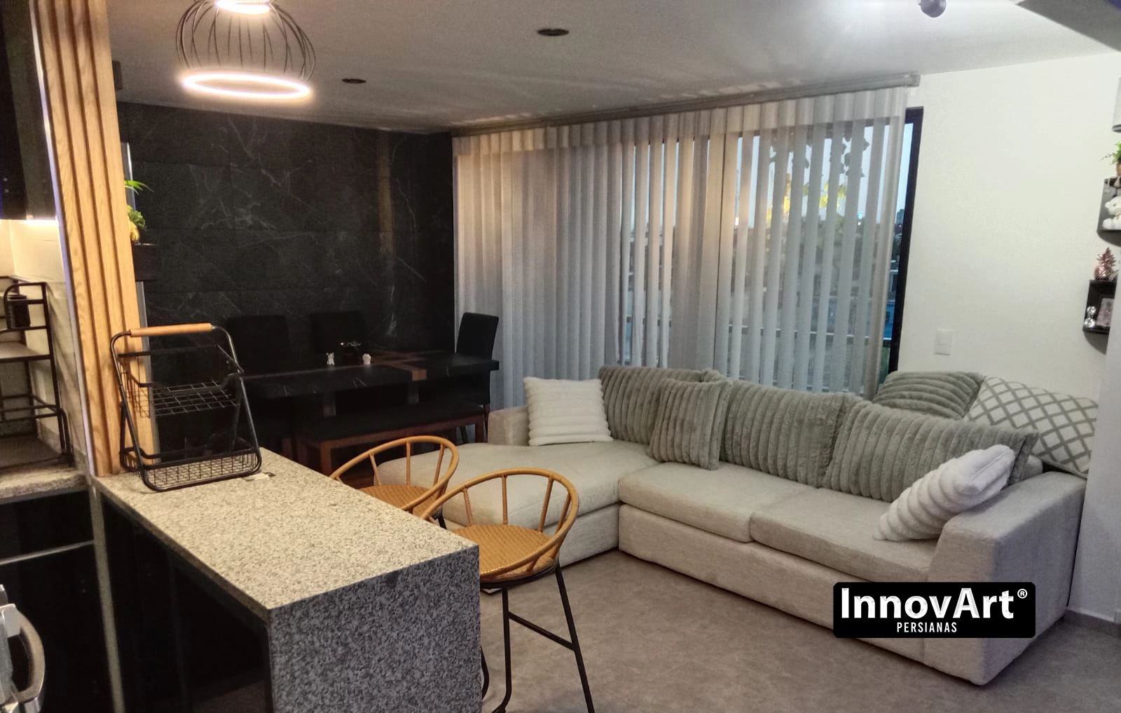 Cortinas Waves instaladas con ondas uniformes